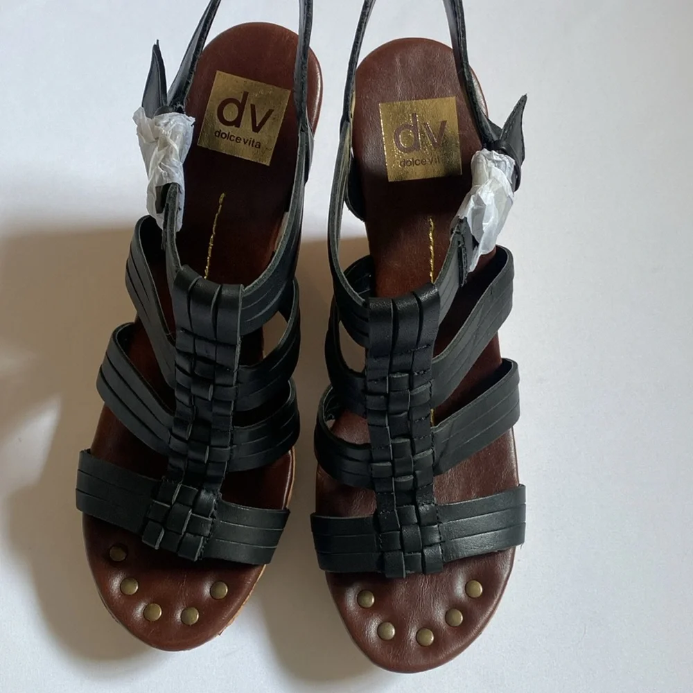 Dolce Vita Shoes Platform Wedge Leather Cork Sandals size 9